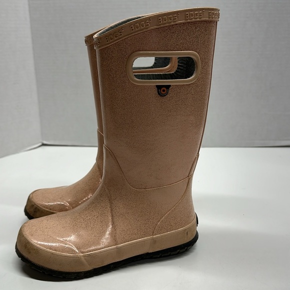 Bogs Rain Boots Pull On Waterproof Boot Pink Sparkle Glitter Kids Youth Size 13 - Picture 1 of 8